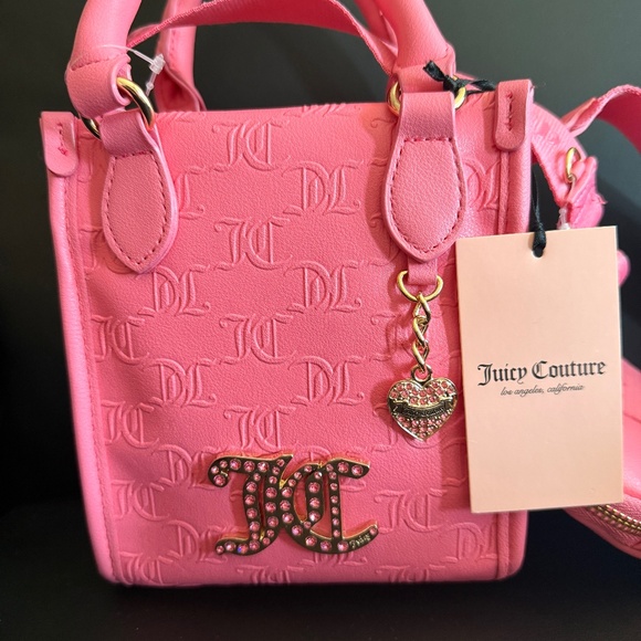 Juicy Couture All About That Bling Mini Tote Barbie Pink Lemonade Crossbody Y2K - Picture 4 of 11